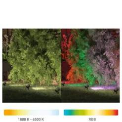 Terrassebelysning ^ tint Müller Licht LED udendørs spotlight Flores, sæt med 3 stk