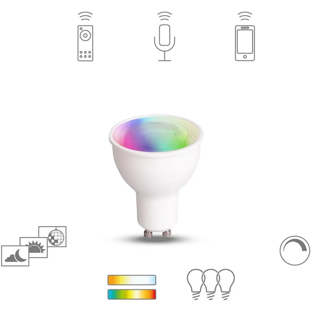 Dæmpbar Led-Pære|Smarte Lyskilder ^ tint Müller Licht white+color LED GU10 6 W 350 lm