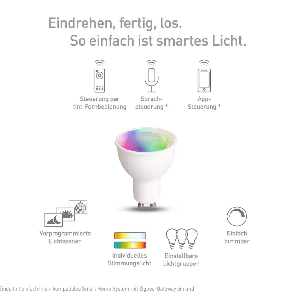 Dæmpbar Led-Pære|Smarte Lyskilder ^ tint Müller Licht white+color LED GU10 6 W 350 lm