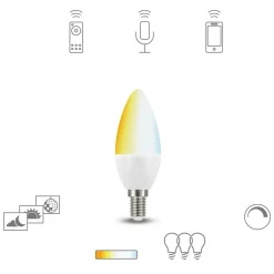 Dæmpbar Led-Pære|Smarte Lyskilder ^ tint Müller Licht white LED-kertepære E14 5,8W