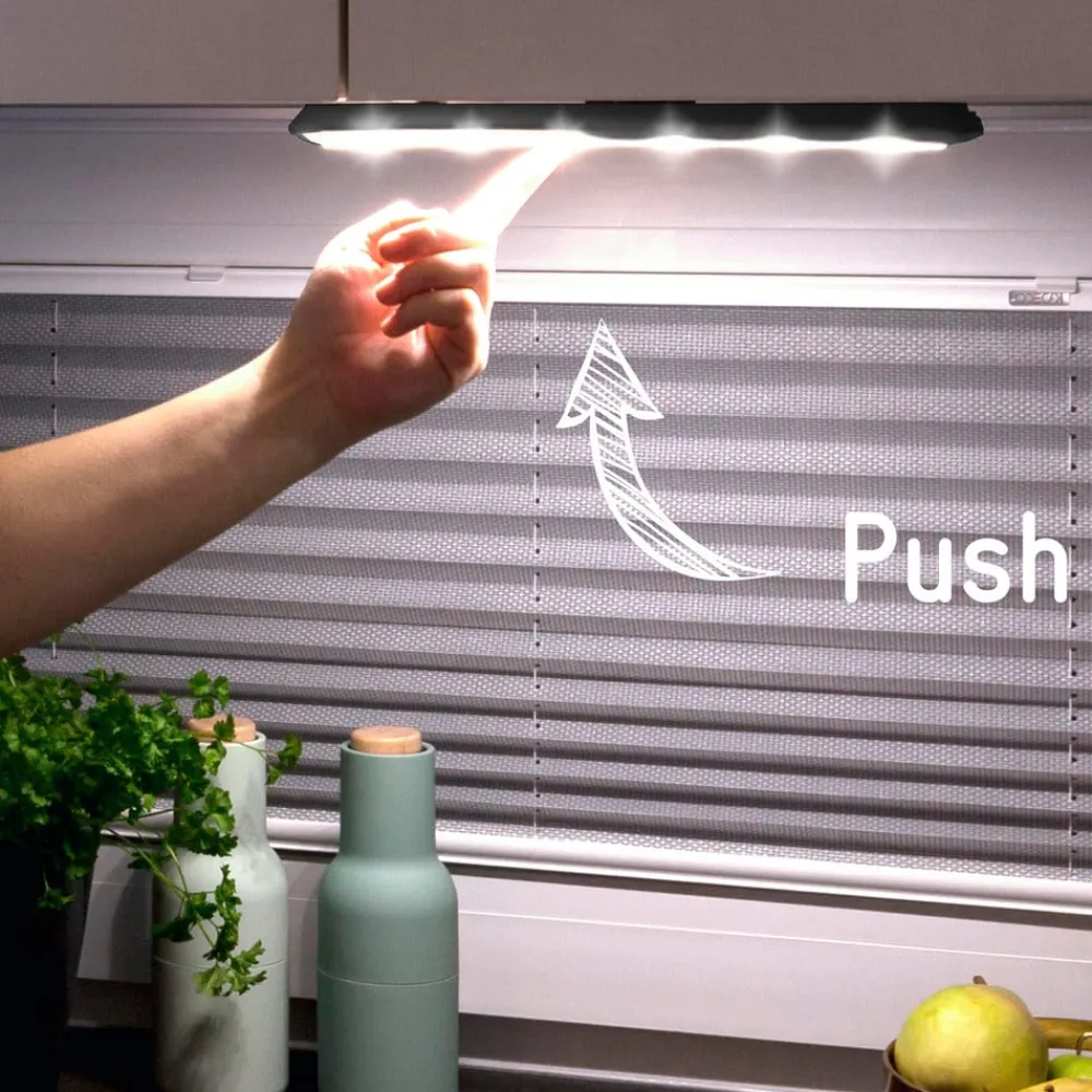 Underskabsbelysning ^ Müller-Licht Mobina Push 10 LED-møbellampe med batteri, sort