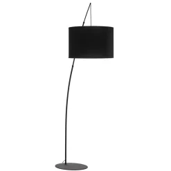 Gulvlamper ^ TK Lighting Moby Black gulvlampe med tekstilskærm
