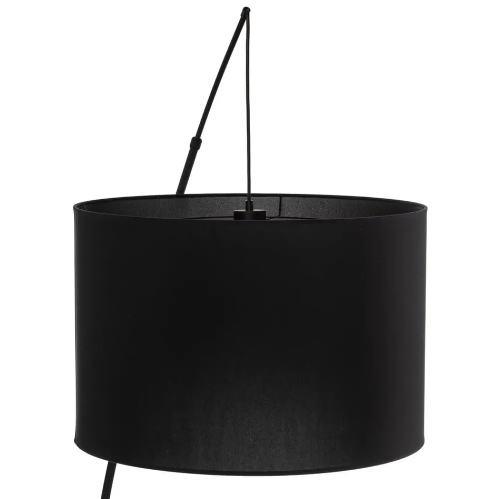 Gulvlamper ^ TK Lighting Moby Black gulvlampe med tekstilskærm