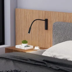 Molto Luce Væglamper > Arok LED-væglampe, sort, aluminium, fremspring 49 cm