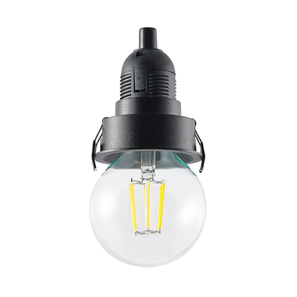 Loftlamper|Spotlights ^ Molto Luce LED indbygningslampe Willi 68R, sort, aluminium, E27