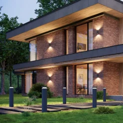 Molto Luce Gadebelysning > LED-sokkellampe Mona, Ø 18 cm, aluminium, højde 85 cm