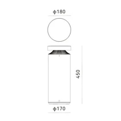 Molto Luce Sokkellamper > LED-sokkellampe Mona, Ø 18 cm, aluminium, højde 45 cm