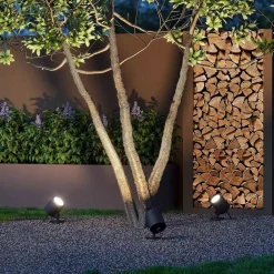 Molto Luce Sokkellamper|Udendørs Spot > udendørs spotlampe Foris Round F, antracit