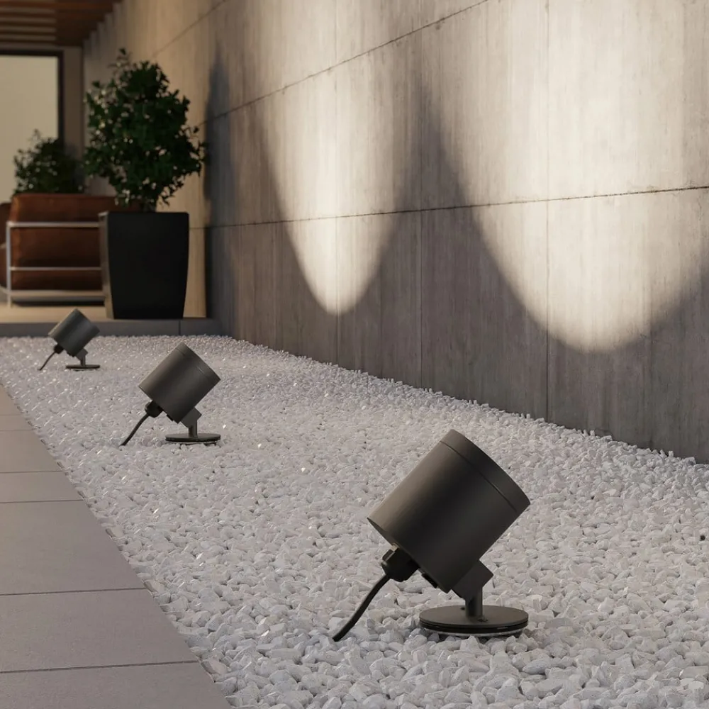 Molto Luce Sokkellamper|Udendørs Spot > udendørs spotlampe Foris Round F, antracit