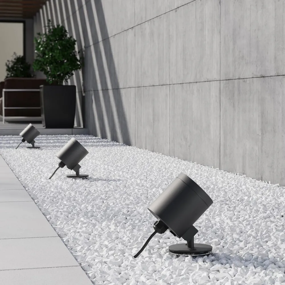 Molto Luce Sokkellamper|Udendørs Spot > udendørs spotlampe Foris Round F, antracit