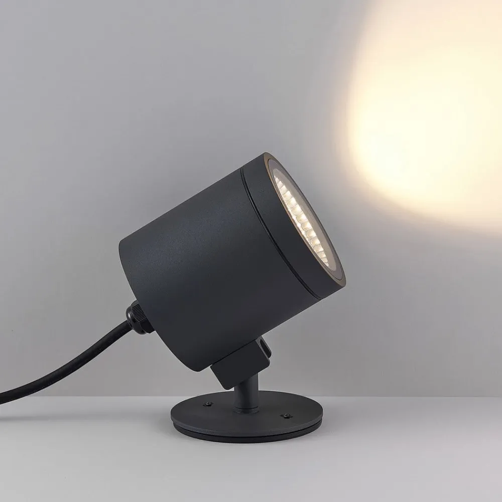 Molto Luce Sokkellamper|Udendørs Spot > udendørs spotlampe Foris Round F, antracit