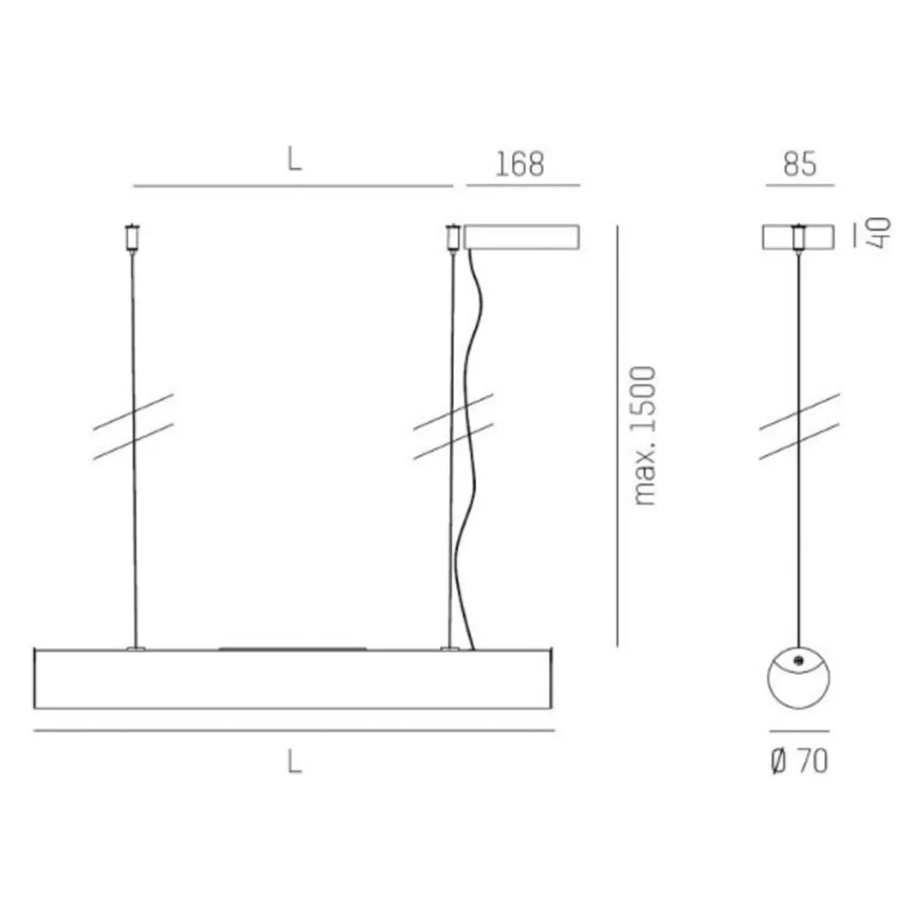Arbejdsrum/Kontor ^ Molto Luce Valo PDI pendel 840 DALI 170,6cm