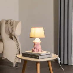 ONLI Bordlamper > Monkey bordlampe, pink, keramik, 28 cm høj, E14
