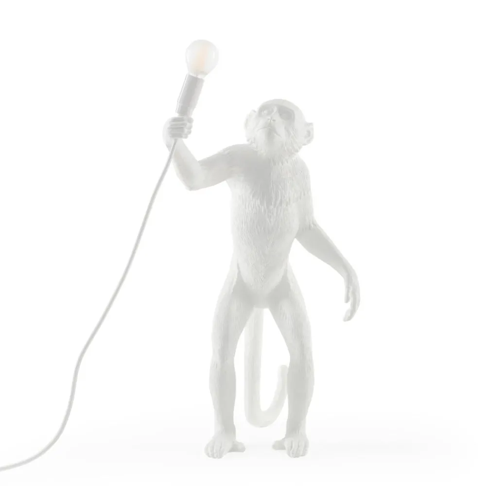 Dekorationsbelysning ^ SELETTI Monkey Lamp deko LED-bordlampe, hvid, stående
