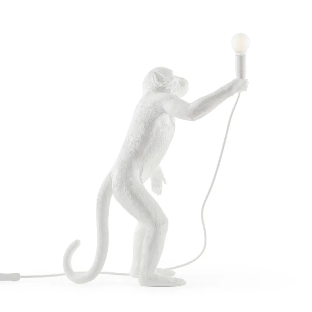 Dekorationsbelysning ^ SELETTI Monkey Lamp deko LED-bordlampe, hvid, stående