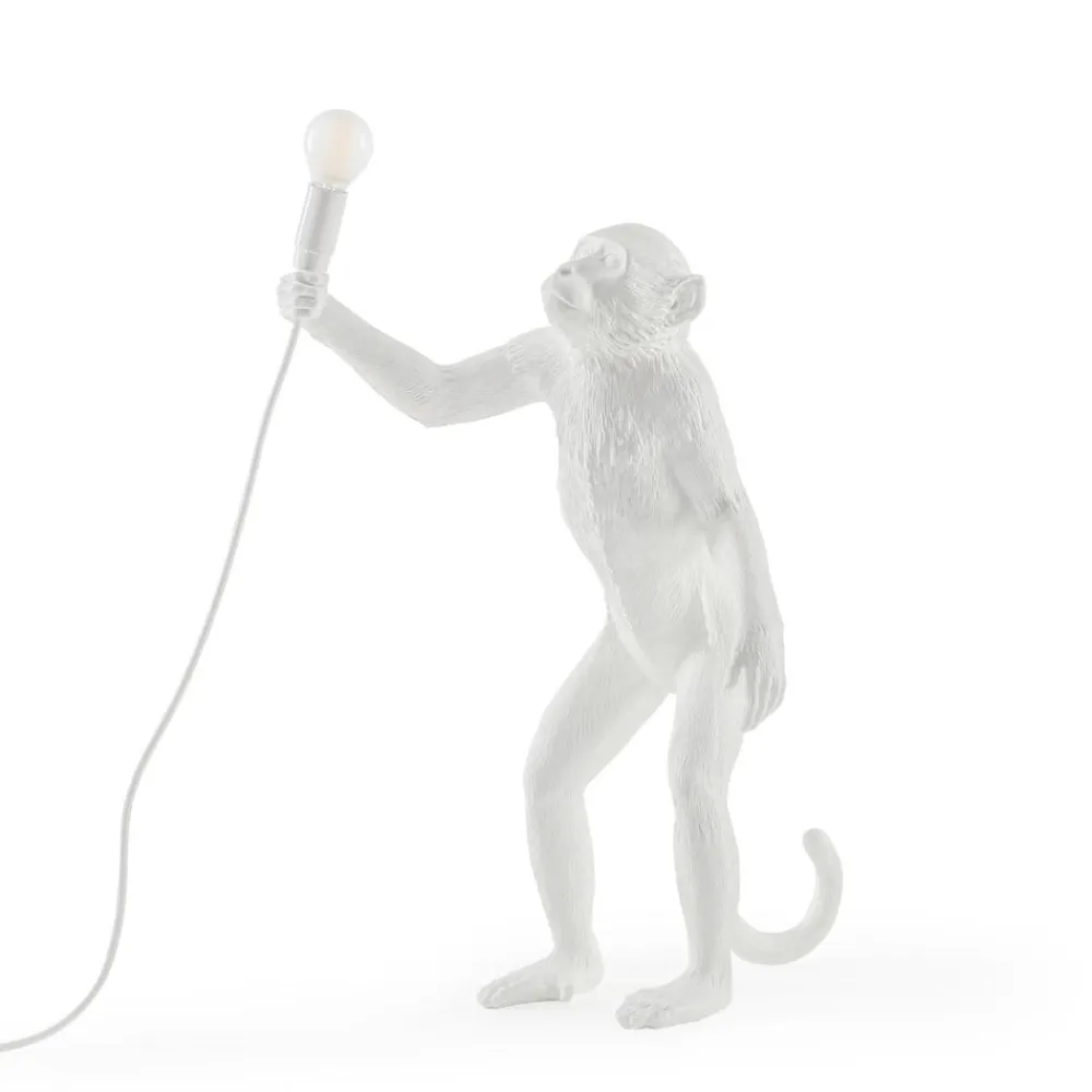 Dekorationsbelysning ^ SELETTI Monkey Lamp deko LED-bordlampe, hvid, stående