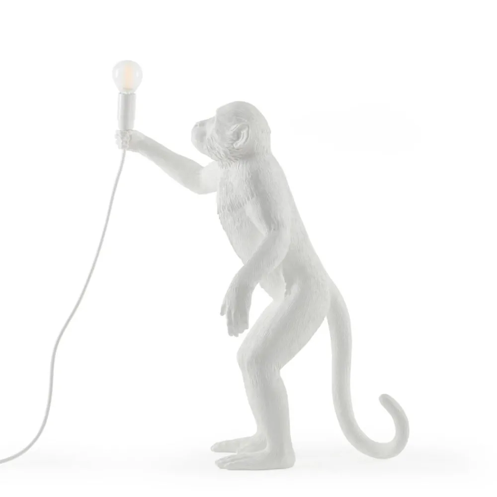 Dekorationsbelysning ^ SELETTI Monkey Lamp deko LED-bordlampe, hvid, stående