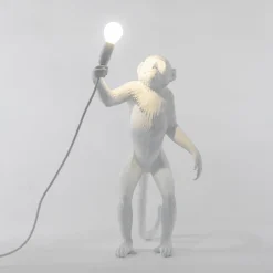 Dekorationsbelysning ^ SELETTI Monkey Lamp deko LED-bordlampe, hvid, stående