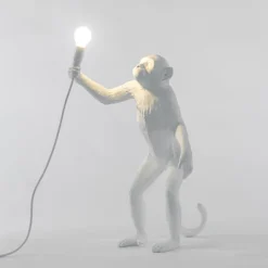 Dekorationsbelysning ^ SELETTI Monkey Lamp deko LED-bordlampe, hvid, stående