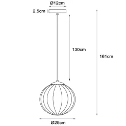Lucide Pendellamper > Monsaraz pendellampe, Ø 25 cm, rav. Glas, 1 lyskilde