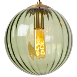 Lucide Pendellamper > Monsaraz pendellampe, grøn, Ø 25 cm, glas, 1 lyskilde
