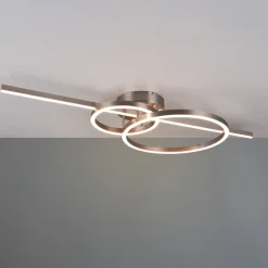 Loftlamper ^ Trio Lighting Montilla LED-loftlampe 3 lyskilder fjernbet nikkel