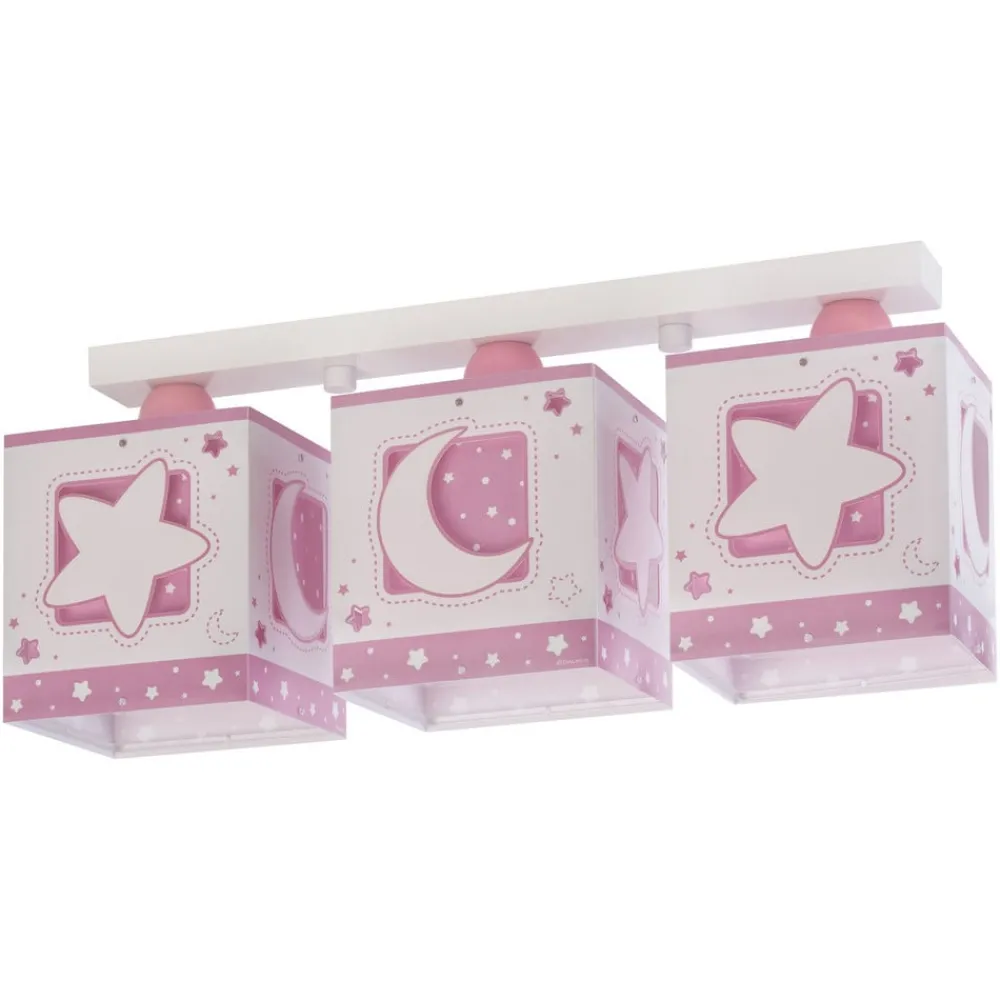 Dalber Loftlamper > Moonlight børneloftslampe, tre lys, pink