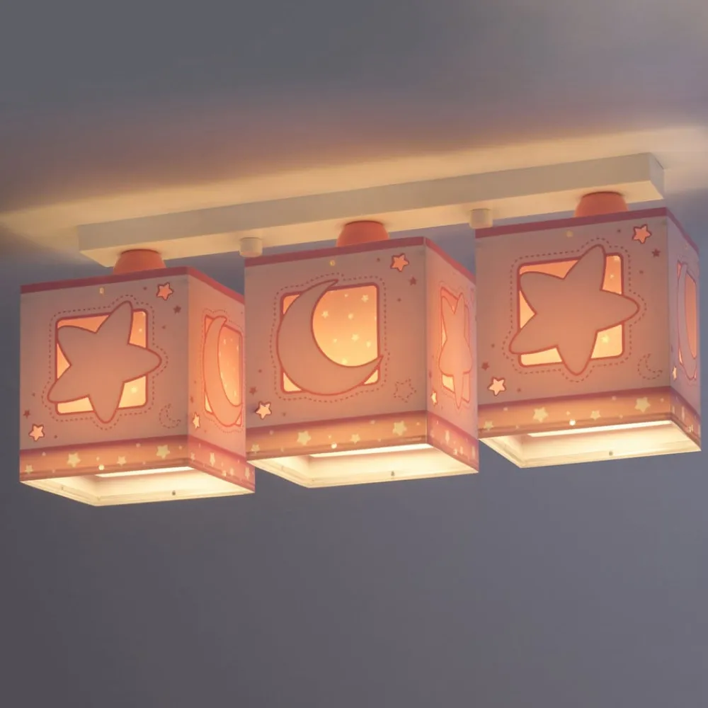 Dalber Loftlamper > Moonlight børneloftslampe, tre lys, pink