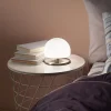 Bordlamper ^ Fabas Luce Morgana bordlampe, nikkel/hvid, touchdæmper, 3.000 K