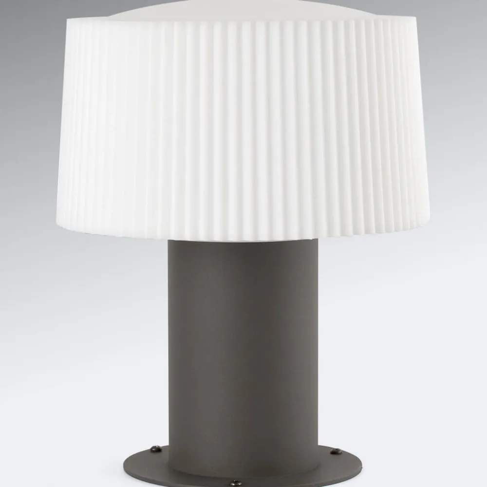 FARO BARCELONA Sokkellamper > Muffin sokkellampe med rillet skærm, 25,9 cm