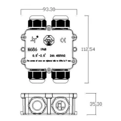Elektroniske Materialer ^ Deko-Light Multi-4x-fordeler, 4-delt til 2-4 kabler