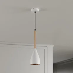 Luminex Pendellamper > Muza pendel, enkeltlys, hvid/lyst træ