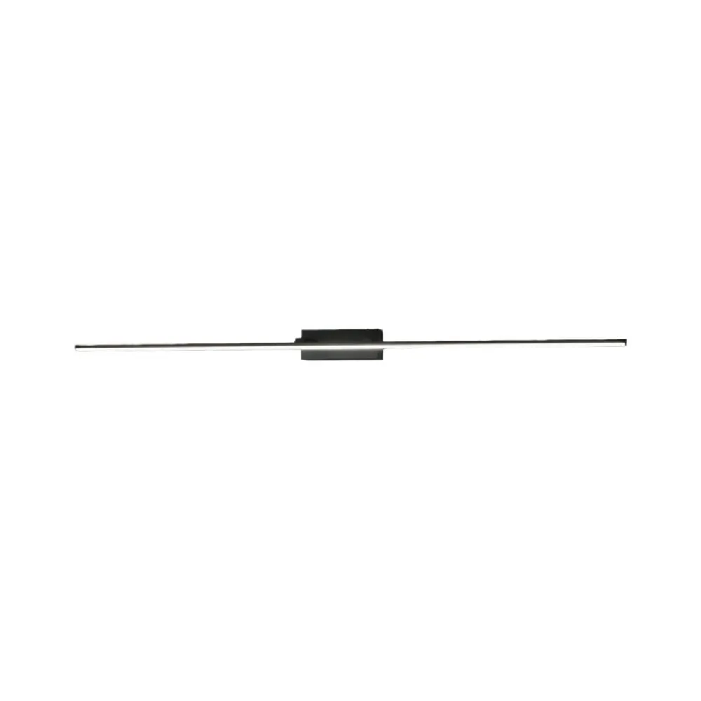 Væg- Og Spejllamper|Væglamper ^ Fabas Luce Nala LED-spejllampe, sort, bredde 110 cm, metal