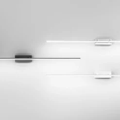 Væg- Og Spejllamper|Væglamper ^ Fabas Luce Nala LED-spejllampe, sort, bredde 110 cm, metal