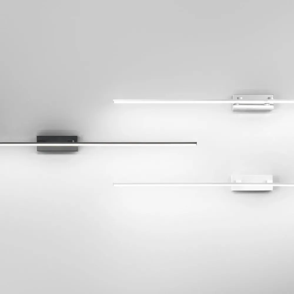 Væg- Og Spejllamper|Væglamper ^ Fabas Luce Nala LED-spejllampe, sort, bredde 110 cm, metal