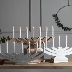 STAR TRADING Julepynt|Vinduesdekoration > Navida vinduesstage, træ, 7 lyskilder, brun