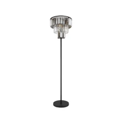 Globo Gulvlamper|Gulvlamper > Naxis gulvlampe, sort/røggrå, højde 160 cm, krystal