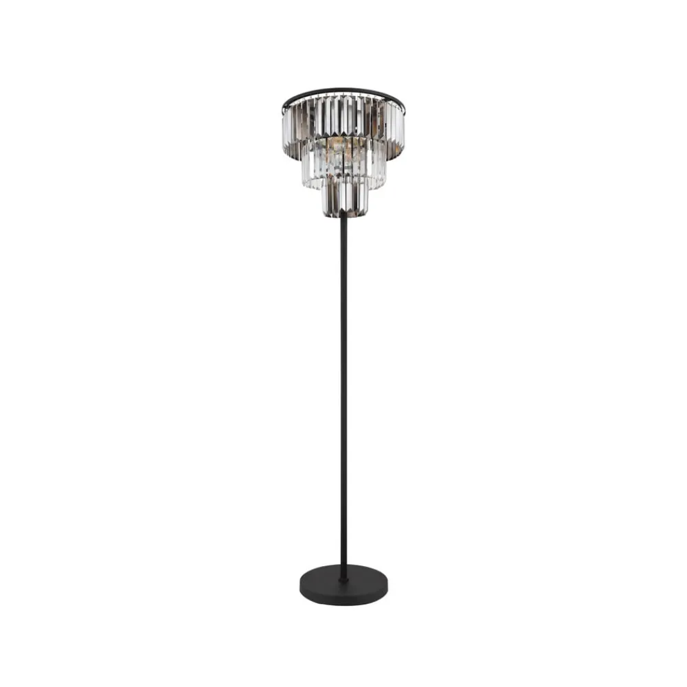 Globo Gulvlamper|Gulvlamper > Naxis gulvlampe, sort/røggrå, højde 160 cm, krystal