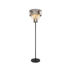 Globo Gulvlamper|Gulvlamper > Naxis gulvlampe, sort/røggrå, højde 160 cm, krystal