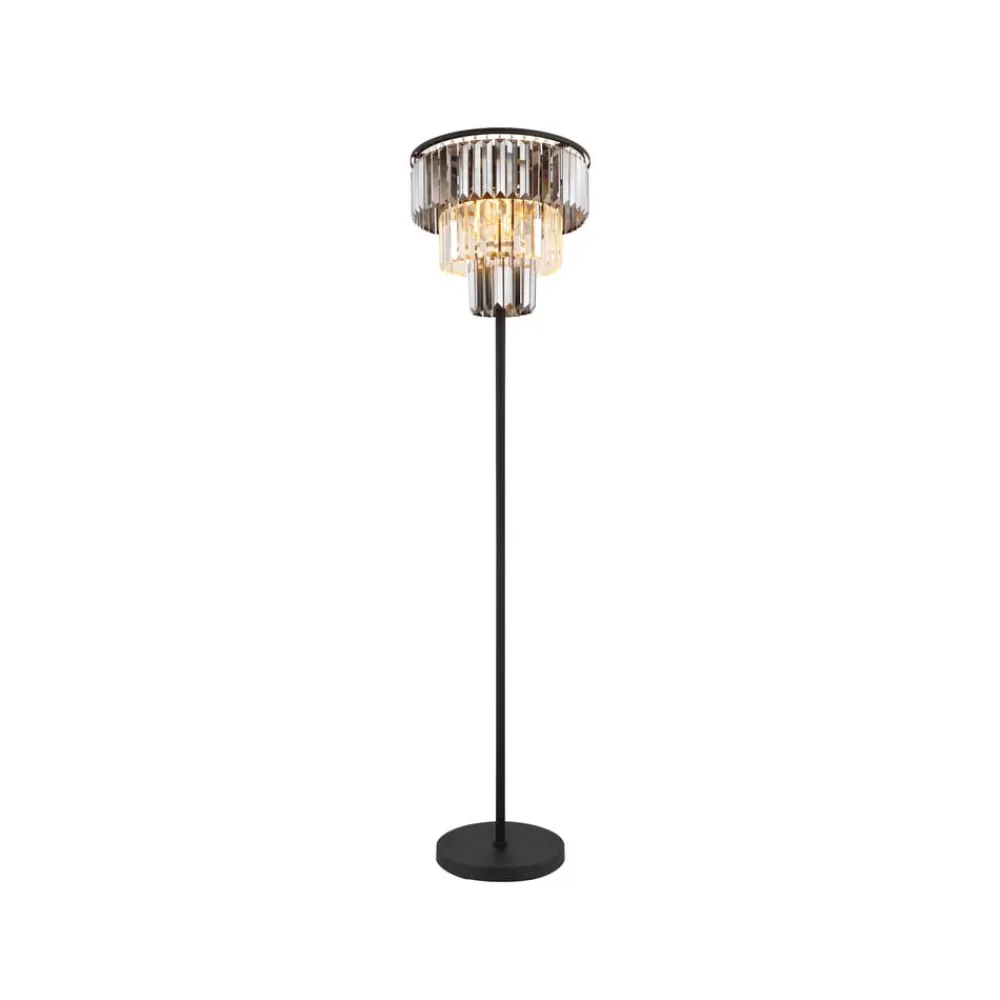 Globo Gulvlamper|Gulvlamper > Naxis gulvlampe, sort/røggrå, højde 160 cm, krystal