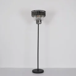 Globo Gulvlamper|Gulvlamper > Naxis gulvlampe, sort/røggrå, højde 160 cm, krystal