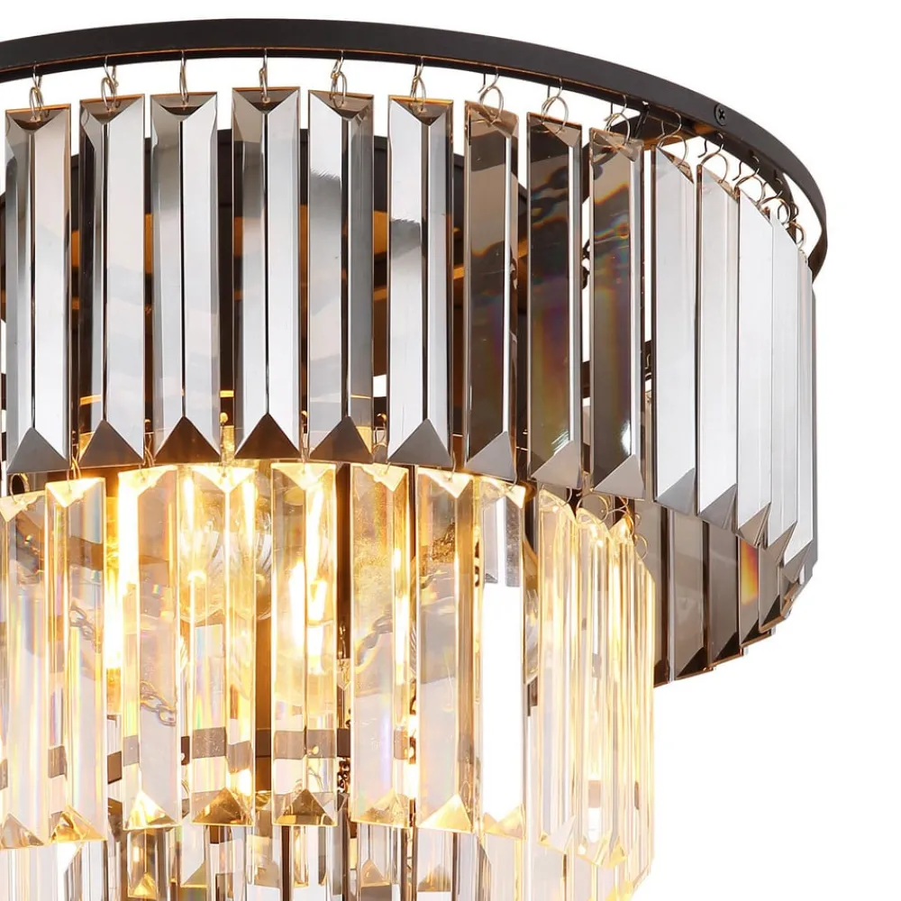 Globo Gulvlamper|Gulvlamper > Naxis gulvlampe, sort/røggrå, højde 160 cm, krystal