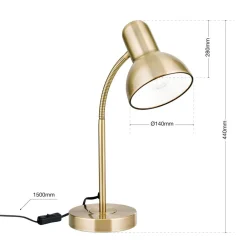 ORION Bordlamper > Nemo skrivebordslampe, fleksibel, antik messing