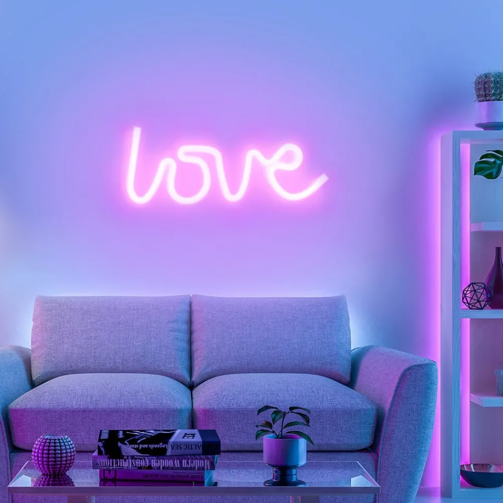 JUST LIGHT. GmbH Dekorationsbelysning > Neon Love LED-væglampe, USB