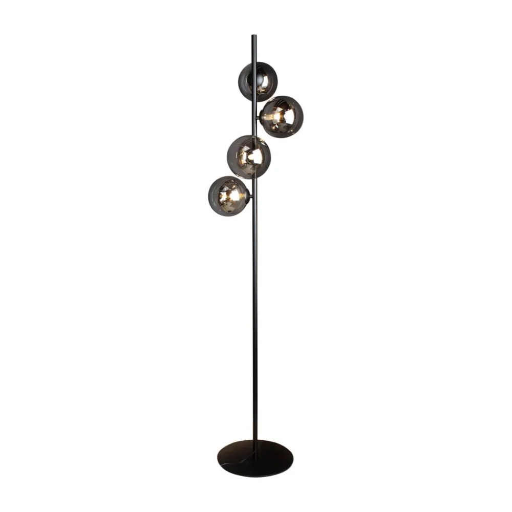Eco-Light Gulvlamper|Gulvlamper > Neptun gulvlampe med røgglaskugler, sort