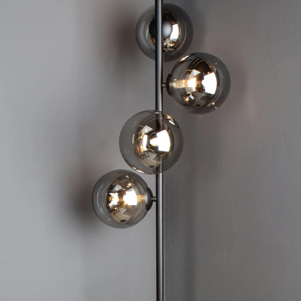 Eco-Light Gulvlamper|Gulvlamper > Neptun gulvlampe med røgglaskugler, sort