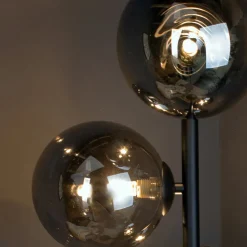 Eco-Light Gulvlamper|Gulvlamper > Neptun gulvlampe med røgglaskugler, sort