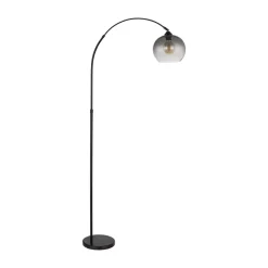 Gulvlamper|Gulvlamper ^ Globo Newcastle gulvlampe, højde 196 cm, sort mat/røggrå