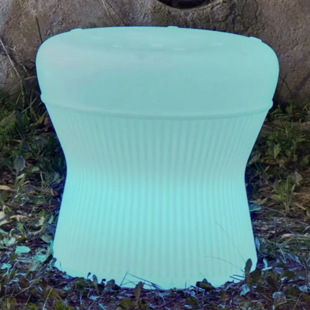 Newgarden Møbel Og Interiør > Corfu LED-solskammel, 37 cm, genopladeligt batteri,