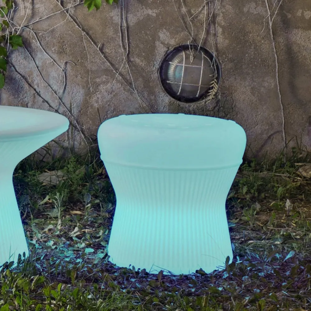 Newgarden Møbel Og Interiør > Corfu LED-solskammel, 37 cm, genopladeligt batteri,